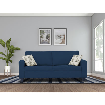 Adorn India Camden 3 Seater Sofa (Blue) (3 Year Warranty)