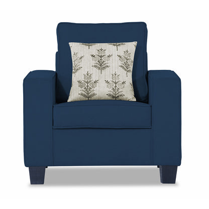 Adorn India Camden 1 Seater Sofa (Blue) (3 Year Warranty)