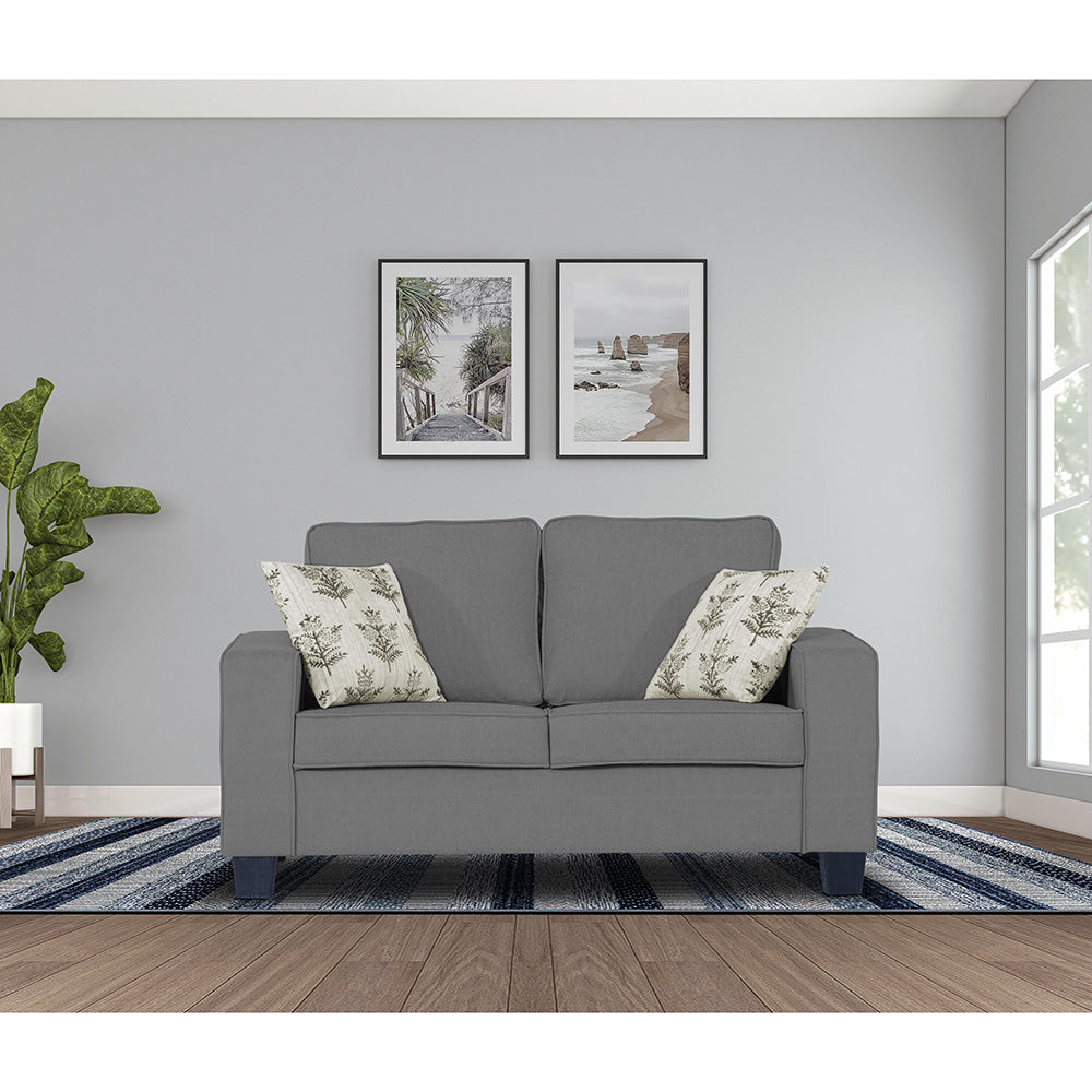 Adorn India Camden 2 Seater Sofa (Grey) (3 Year Warranty)