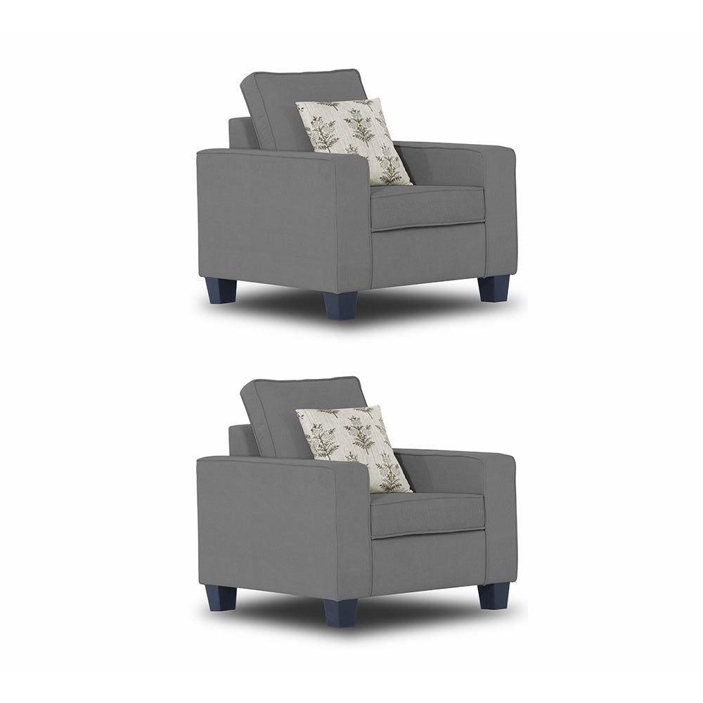Adorn India Camden 3+2+1 6 Seater Sofa Set (Grey) (3 Year Warranty)