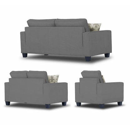 Adorn India Camden 3+2+1 6 Seater Sofa Set (Grey) (3 Year Warranty)