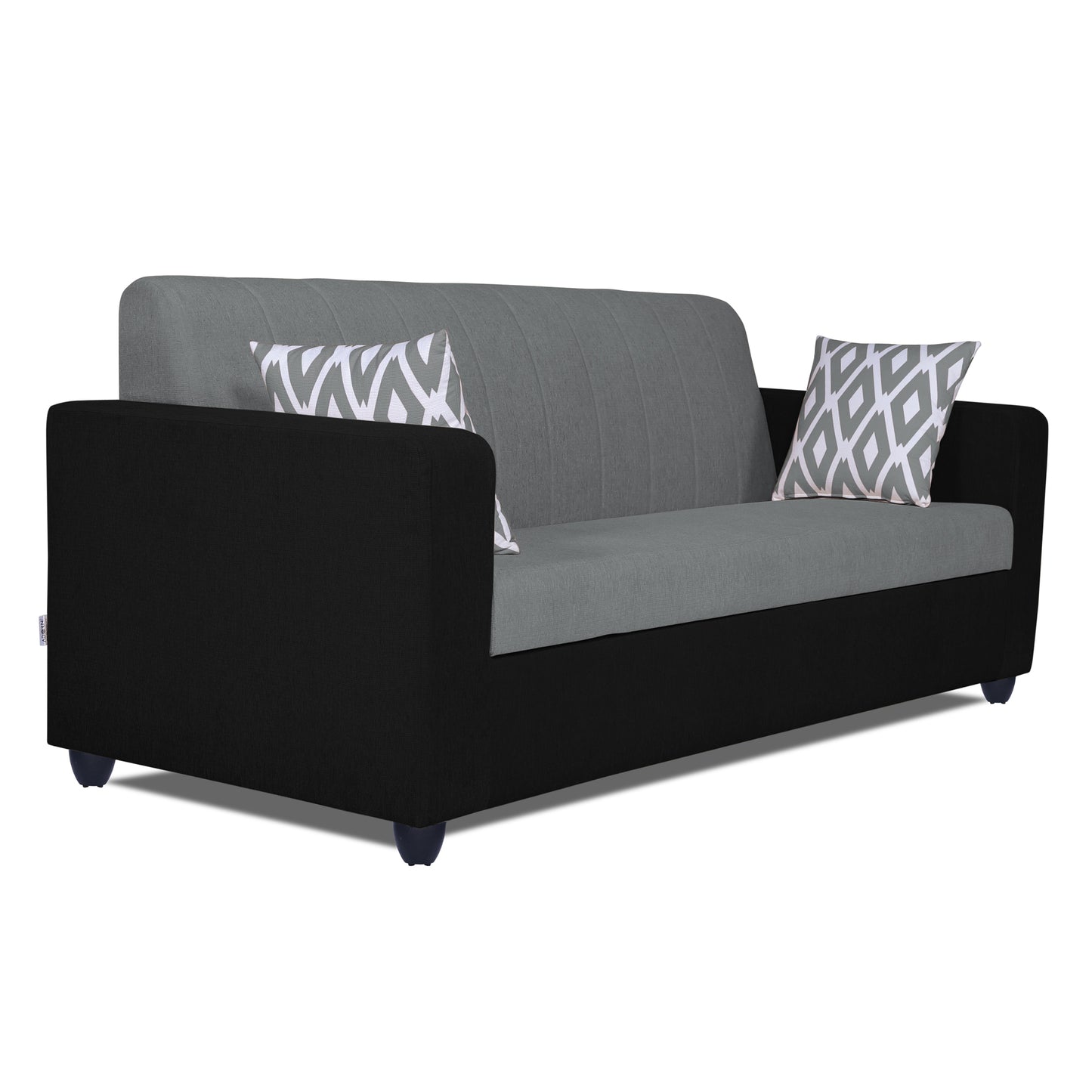 Adorn India Rio Highback 3-1-1 5 Seater Sofa Set (Black & Grey)