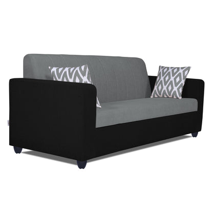 Adorn India Rio Highback 3-1-1 5 Seater Sofa Set (Black & Grey)