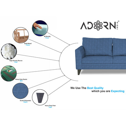 Adorn India Enzo Decent 2 Seater Sofa (Blue)
