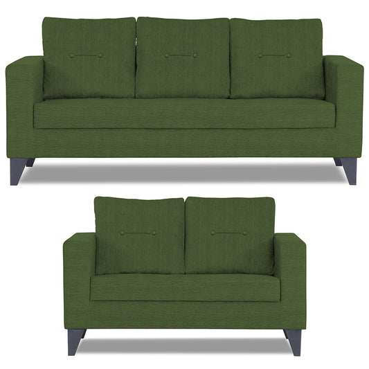 Adorn India Hallton Tufted 3+2 5 Seater Sofa Set (Green) (3 Year Warranty)