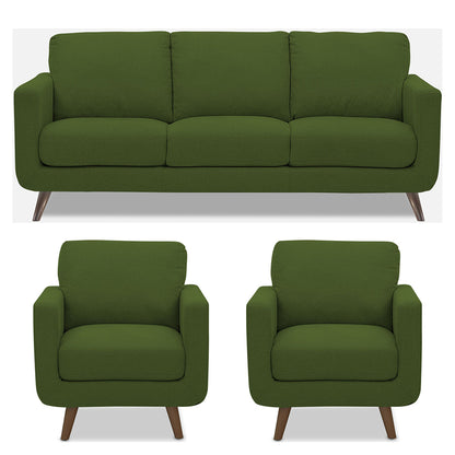 Adorn India Damian 3-1-1 5 Seater Sofa Set (Green)