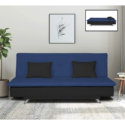 Adorn India Aspen 3 Sofa Cum Bed (Blue and Black) (3 Year Warranty)