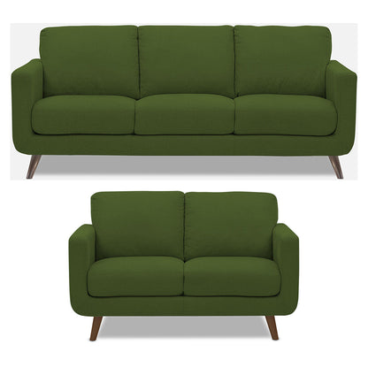Adorn India Damian 3+2 5 Seater Sofa Set (Green) (3 Year Warranty)