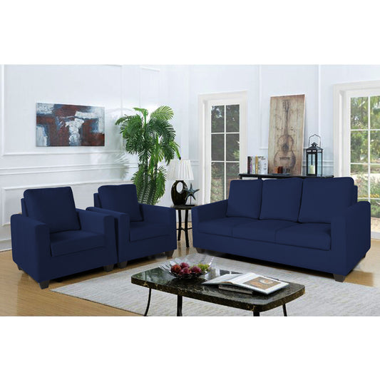 Adorn India Russell 3-1-1 Five Seater Sofa Set (Blue, Wood)