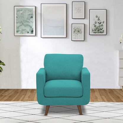 Adorn India Damian 1 Seater Sofa (Aqua Blue) (3 Year Warranty)