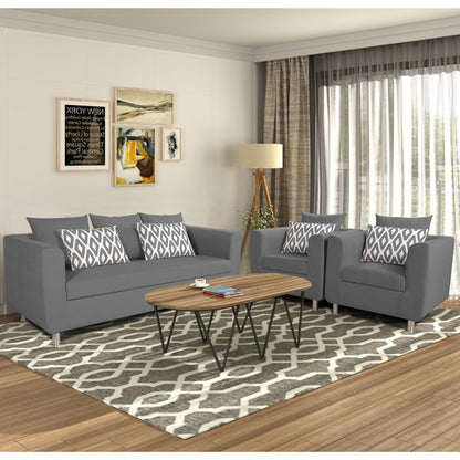 Adorn India Poland 3-1-1 Five Seater Sofa Set (Grey)
