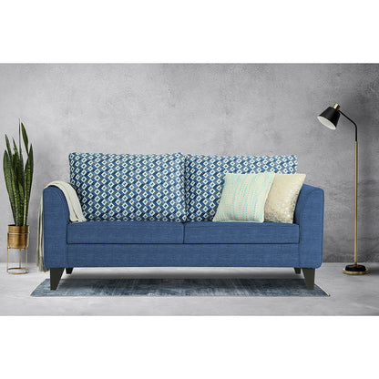 Adorn India Tornado Bricks 3 Seater Sofa (Blue)