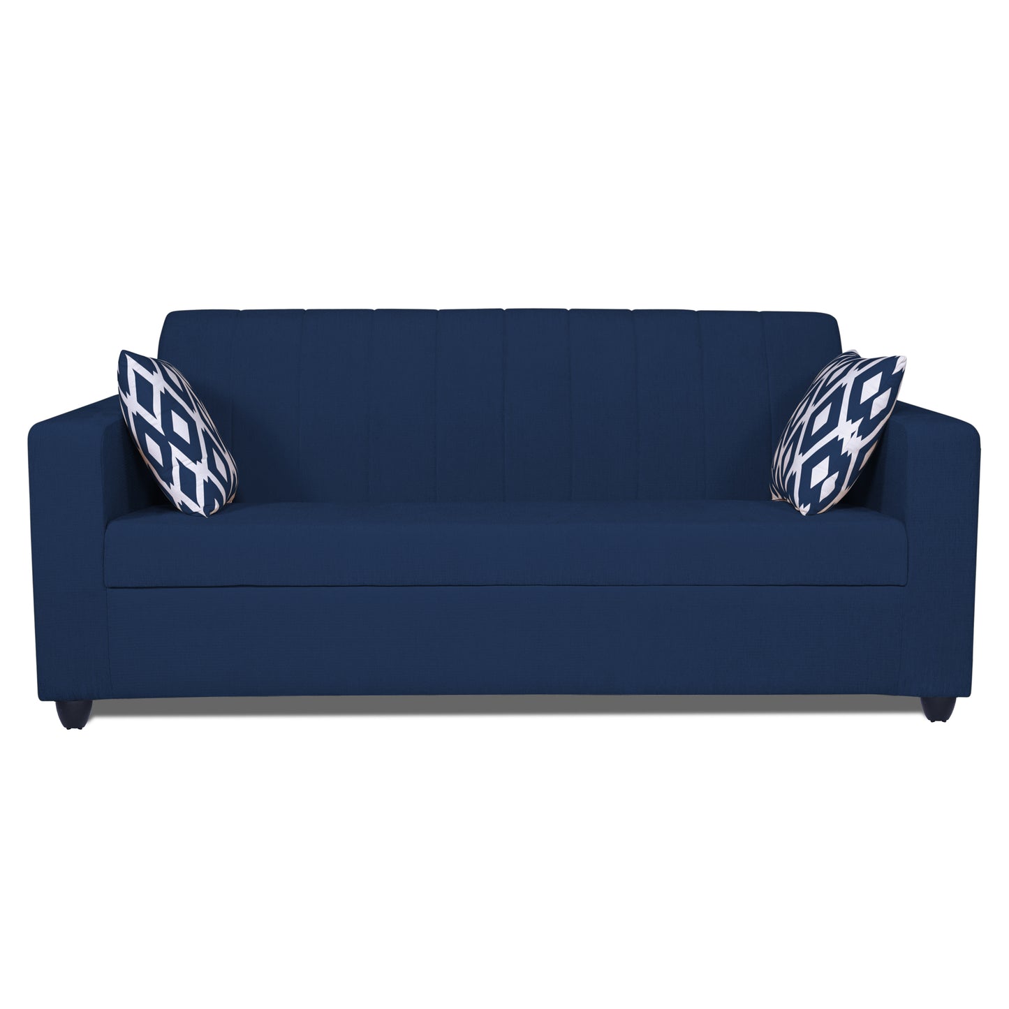 Adorn India Rio Highback 3 Seater Sofa (Blue) (3 Year Warranty)