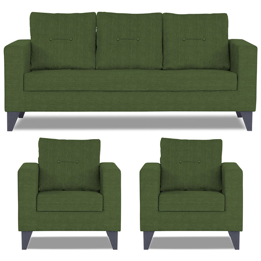 Adorn India Hallton Tufted 3+1+1 5 Seater Sofa Set (Green) (3 Year Warranty)