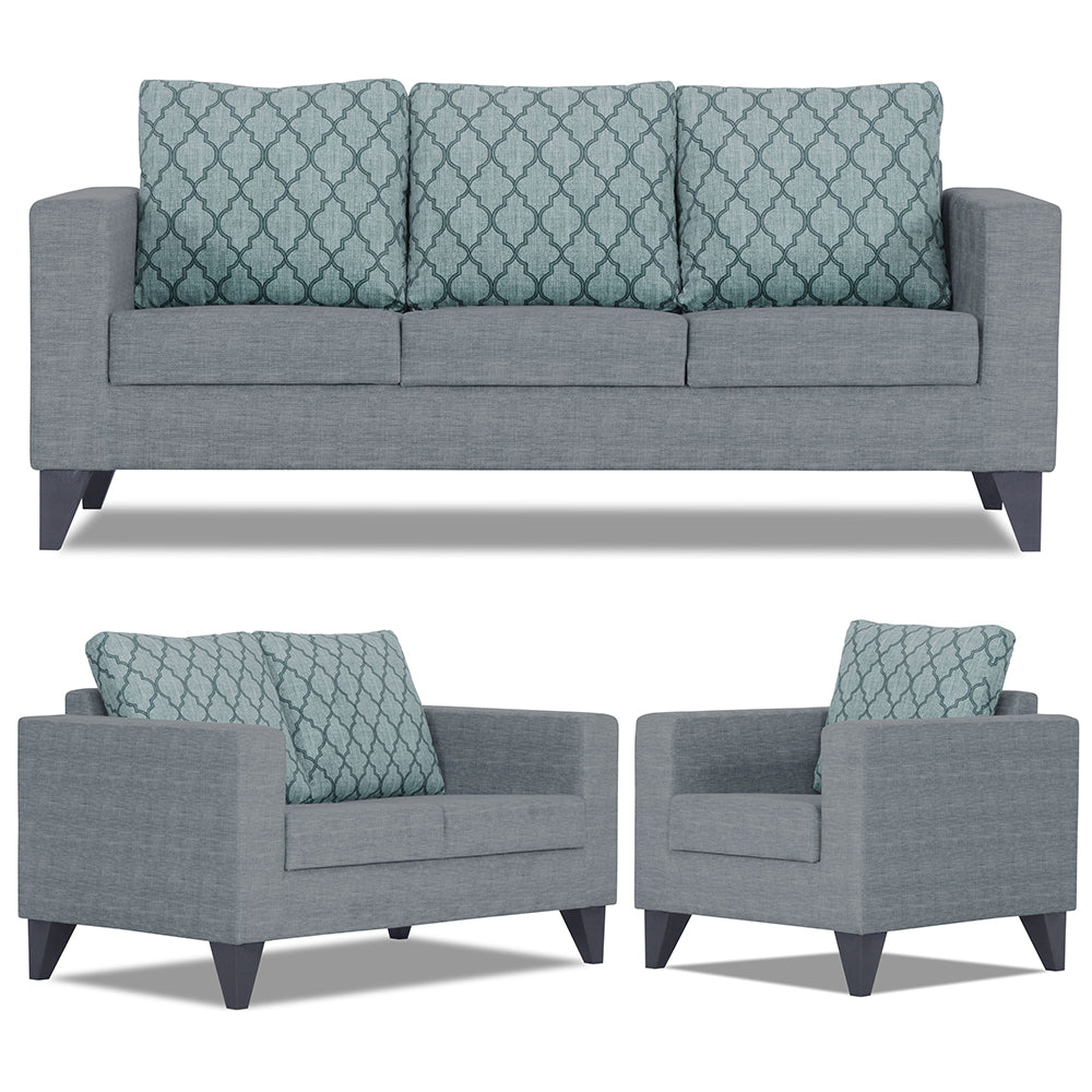 Adorn India Straight line Plus Blossom 3+2+1 6 Seater Sofa Set (Grey) (3 Year Warranty)