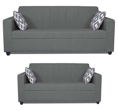 Adorn India Rio Highback 3+2 5 Seater Sofa Set (Grey) (3 Year Warranty)
