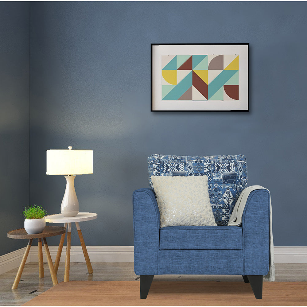 Adorn India Sheldon Crafty 1 Seater Sofa (Blue)