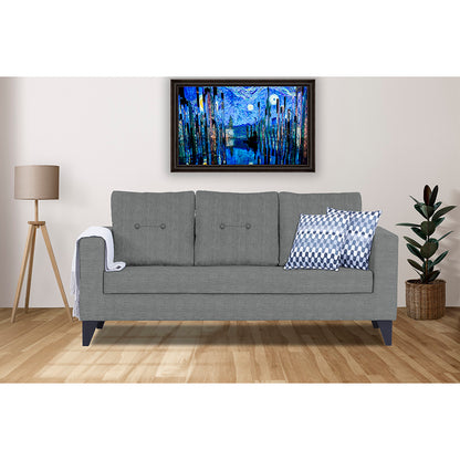 Adorn India Hallton Tufted 3 Seater Sofa (Grey)(3 Year Warranty)