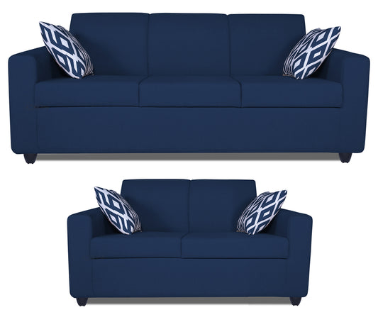 Adorn India Monteno 3+2 5 Seater Sofa Set (Blue) (3 Year Warranty)