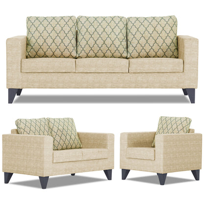 Adorn India Straight line Plus Blossom 3+2+1 6 Seater Sofa Set (Beige) (3 Year Warranty)