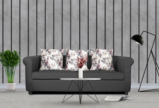Adorn India Magnum 3 Seater Sofa (Dark Grey), Wood, Foam