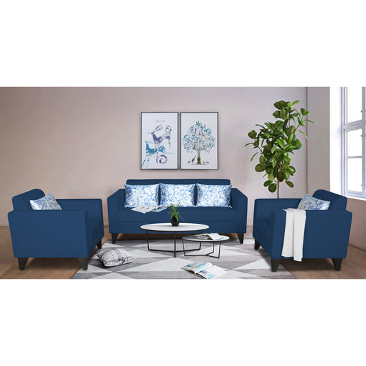 Adorn India Bladen 3-1-1 Five Seater Sofa Set (Wood) (Blue)