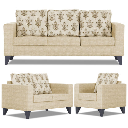 Adorn India Straight line Plus Leaf 3+2+1 6 Seater Sofa Set (Beige) (3 Year Warranty)