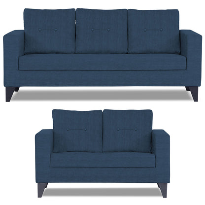 Adorn India Hallton Tufted 3-2 Five Seater Sofa Set (Blue)  (3 Year Warranty)