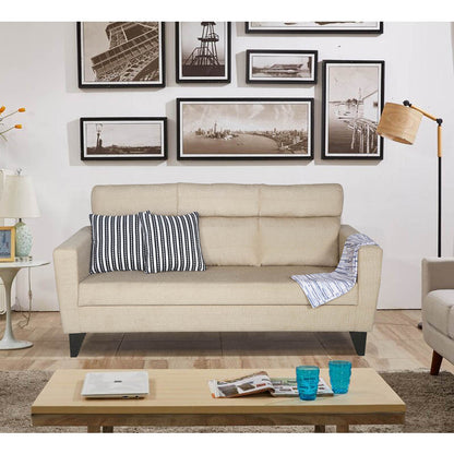 Adorn India Cardello 3 Seater Sofa (Beige) (3 Year Warranty)