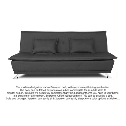 Adorn India Arden 4 Seater Sofa Cum Bed 4 x 6 (Dark Grey) (3 Year Warranty)