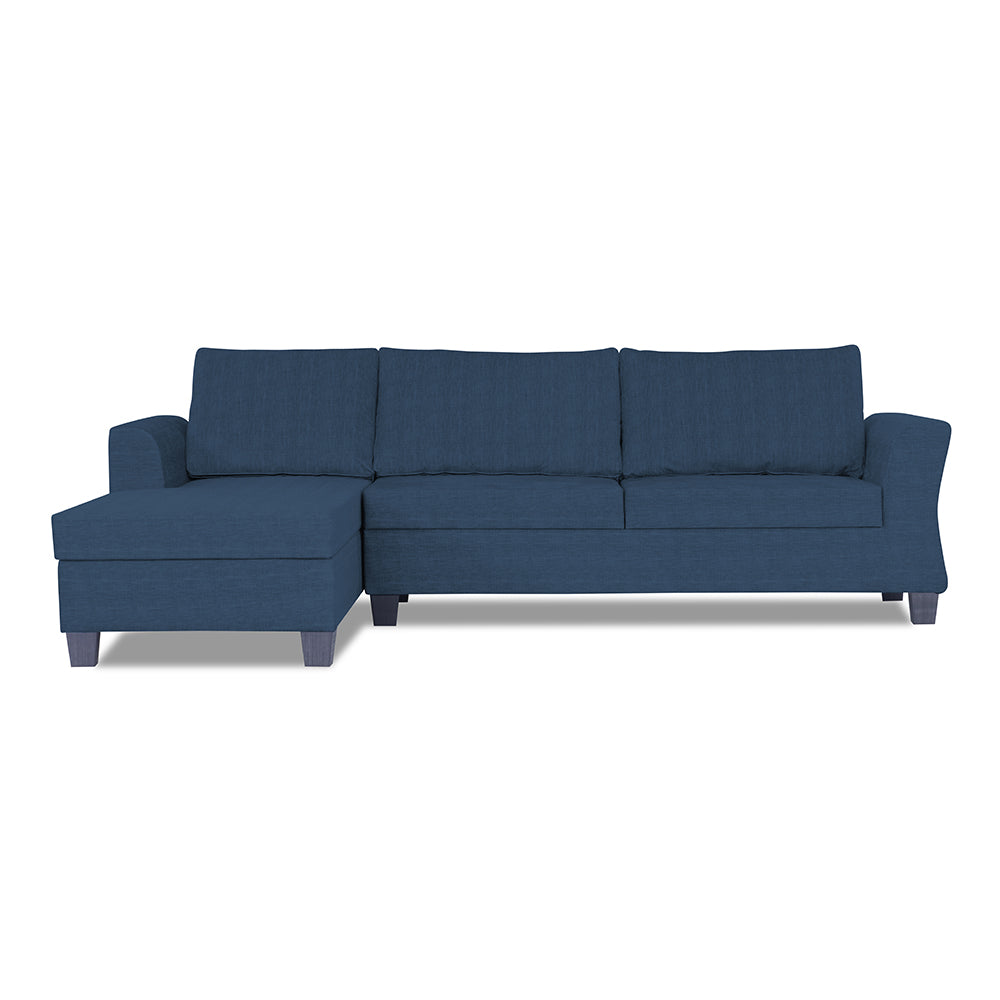 Adorn India Valencia Plus Decent L Shape 6 Seater Sofa Set (Left Hand Side) (Blue)