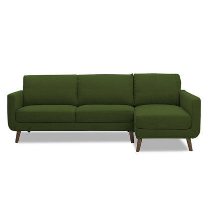 Adorn India Damian L Shape 6 Seater Sofa Set RHS (Green) (3 Year Warranty)