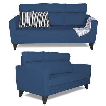 Adorn India Cardello 3-1-1 5 Seater Sofa Set (Blue) (3 Year Warranty)