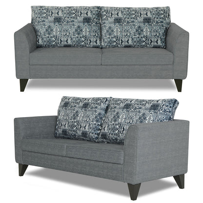 Adorn India Sheldon Crafty 3+2+1 6 Seater Sofa Set with Centre Table (Grey)