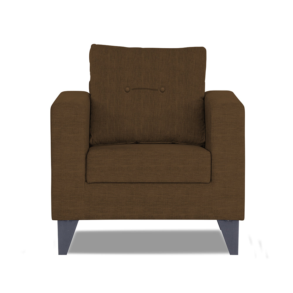 Adorn India Hallton Tufted 1 Seater Sofa (Brown) (3 Year Warranty)