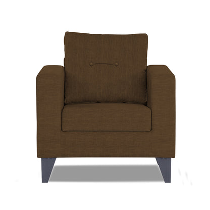 Adorn India Hallton Tufted 1 Seater Sofa (Brown) (3 Year Warranty)