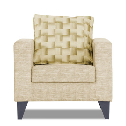 Adorn India Straight line Plus Bricks 1 Seater Sofa (Beige) (3 Year Warranty)
