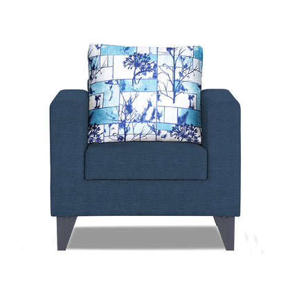 Adorn India Hallton Digitel Print 1 Seater Sofa (Blue) (3 Year Warranty)