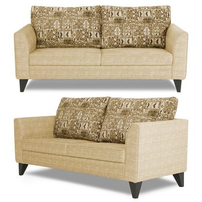 Adorn India Sheldon Crafty 3+2+1 6 Seater Sofa Set with Centre Table (Beige)