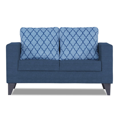 Adorn India Straight line Plus Blossom 2 Seater Sofa (Blue) (3 Year Warranty)