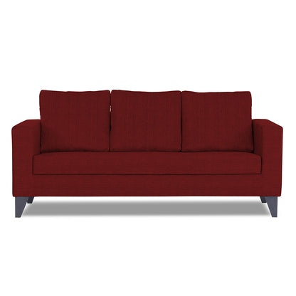 Adorn India Hallton Plain 3 Seater Sofa (Maroon) (3 Year Warranty)