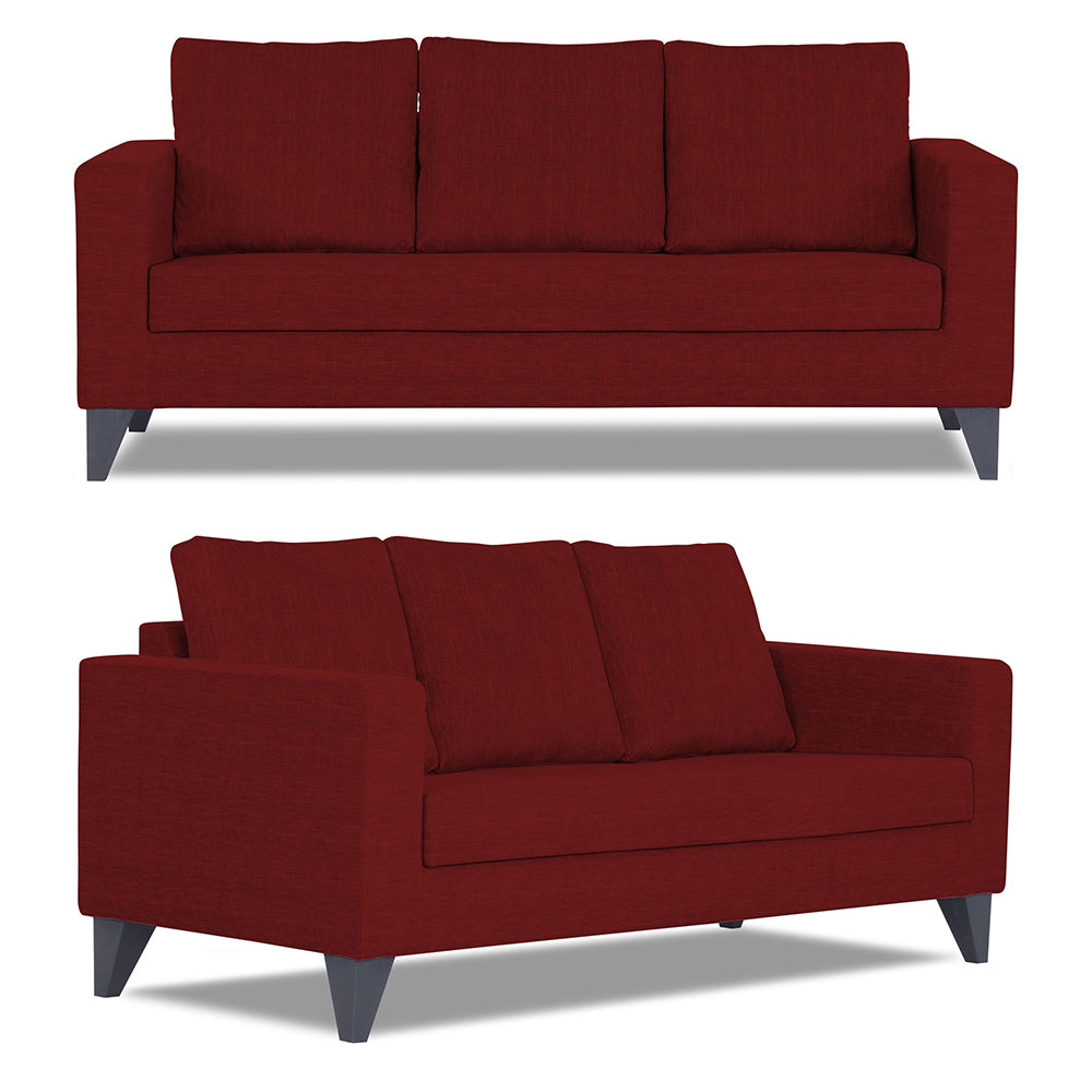 Adorn India Hallton Plain 3+2+1 6 Seater Sofa Set (Maroon) (3 Year Warranty)