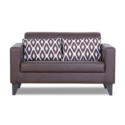 Adorn India Bladen Leatherette 2 Seater Sofa (Brown)