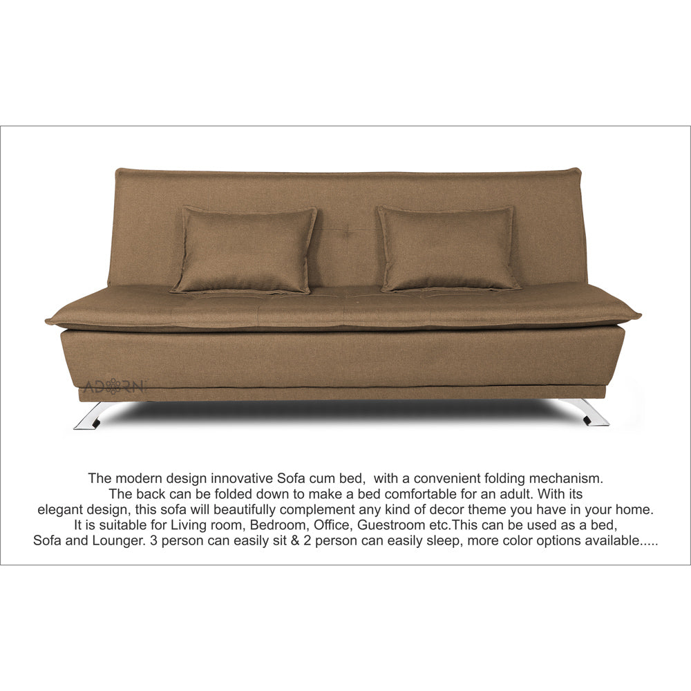 Adorn India Arden 4 Seater Sofa Cum Bed 4 x 6 (Camel) (3 Year Warranty)