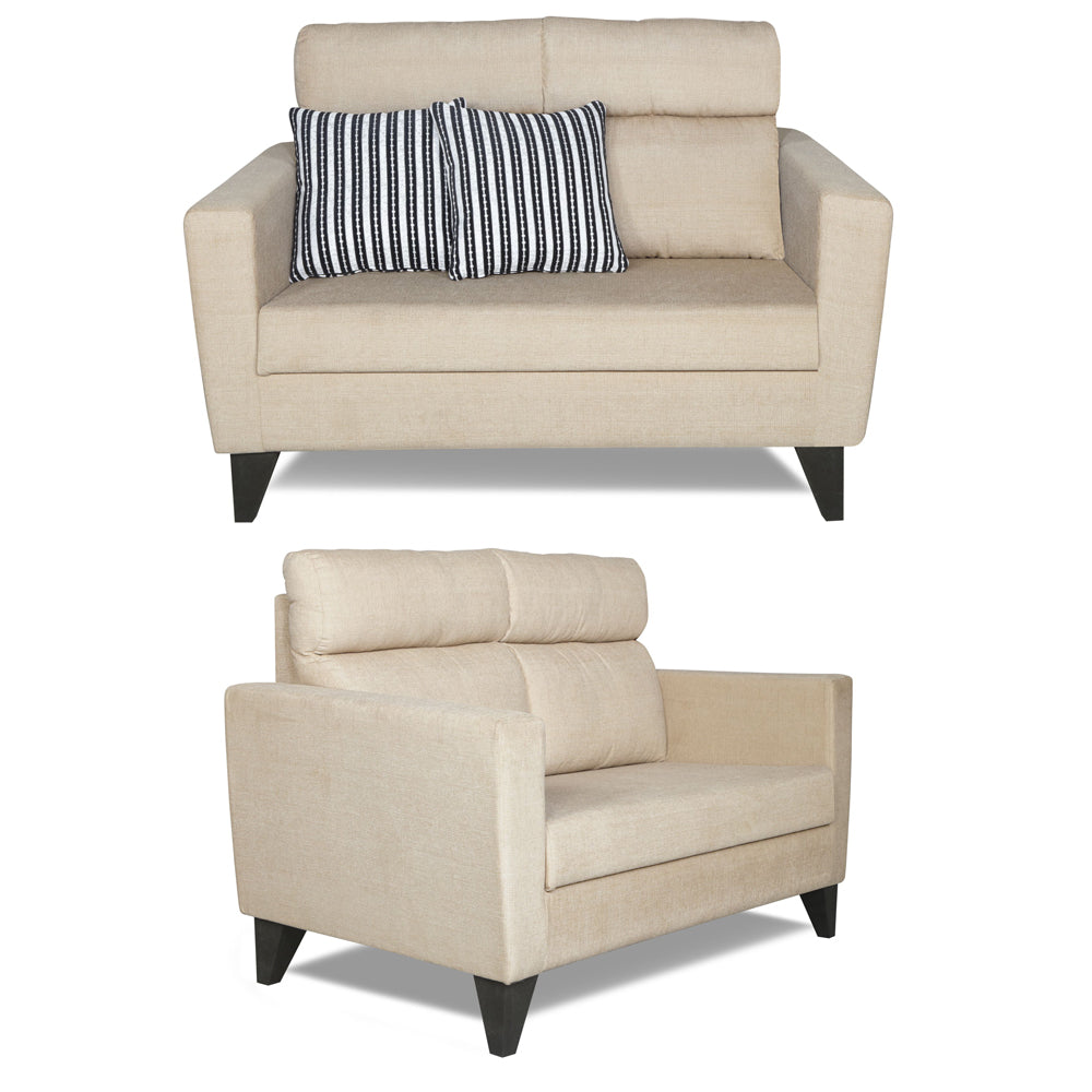 Adorn India Cardello 2 Seater Sofa (Beige) (3 Year Warranty)