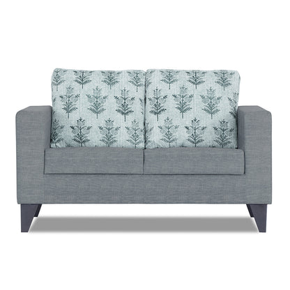 Adorn India Straight line Plus Leaf 2 Seater Sofa (Grey) (3 Year Warranty)