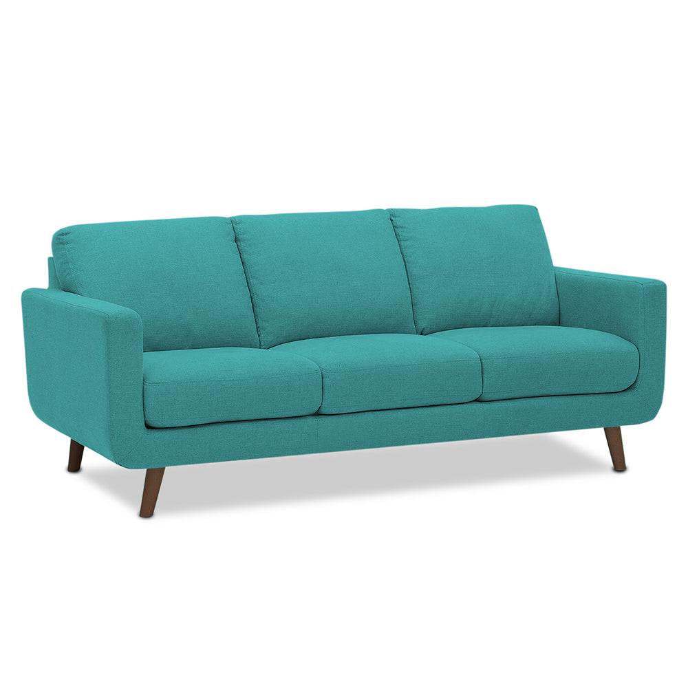 Adorn India Damian 3+1+1 5 Seater Sofa Set (Aqua Blue) (3 Year Warranty)