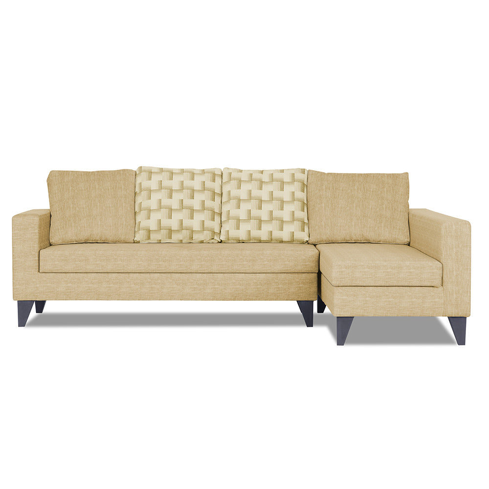 Adorn India Beetle Plus Bricks L Shape 6 Seater Sofa Set (Right Hand Side) (Beige) (3 Year Warranty)