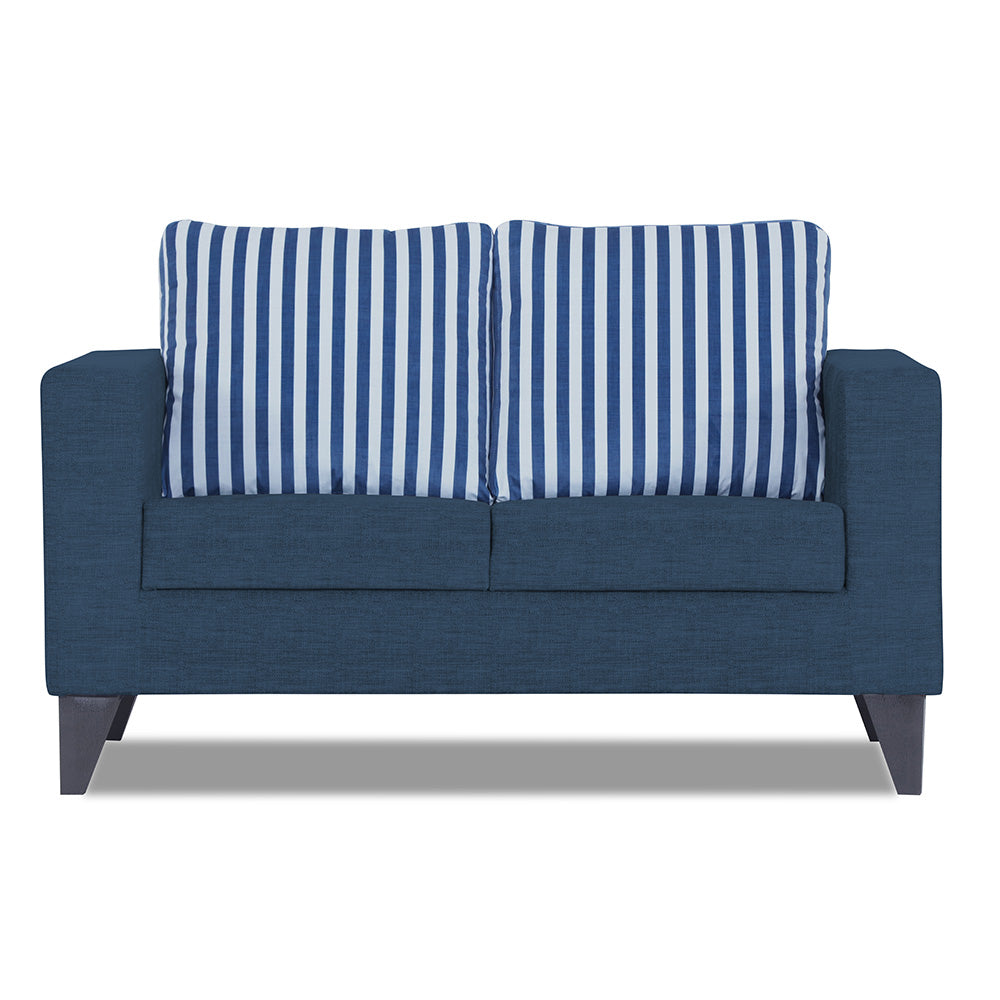 Adorn India Straight Line Plus Stripes 2 Seater Sofa (Blue) (3 Year Warranty)