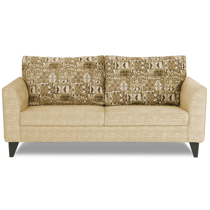 Adorn India Sheldon Crafty 3 Seater Sofa (Beige)